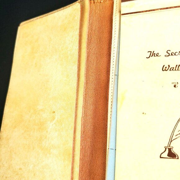 Vintage Leather Secretary Wallet Journal With Pen Holder Carbon Paper Insert - Picture 3 of 10